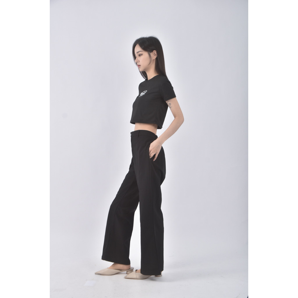 (2XL) want meow高腰質感西裝黑色長褲二手衣, , large