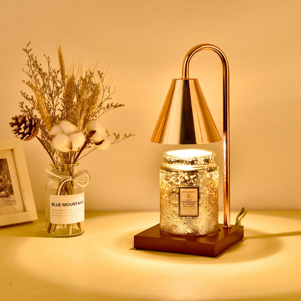 lussuoso-北歐暖心可調光融蠟燈-紅木玫瑰金罩, , large