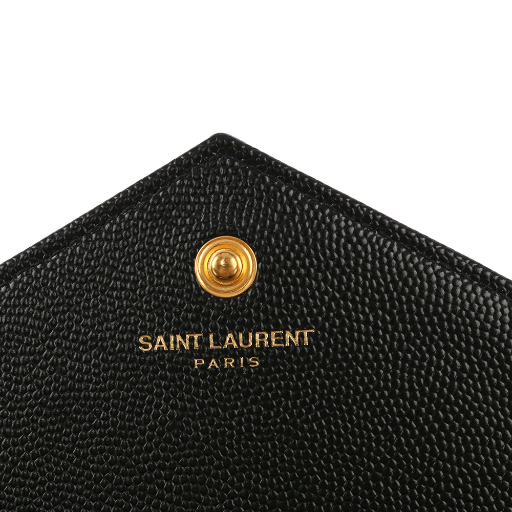 YSL V紋荔枝皮金色LOGO WOC 斜背包/黑色, , large