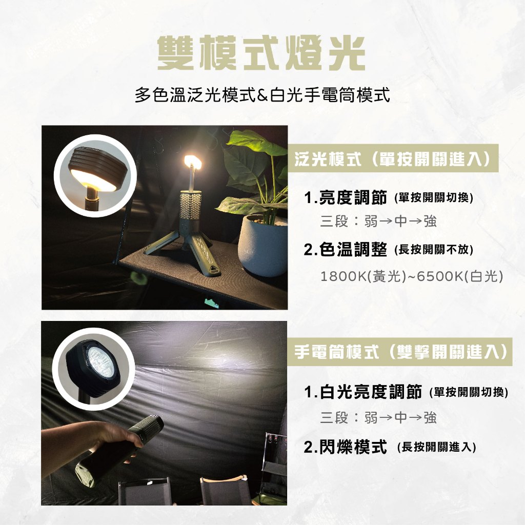 【ADAM】二代萬用伸縮野營燈  【黑/綠/沙-顏色隨機】LED強光照明 磁吸工作燈 多模式亮度 防水露營燈 USB充電式, , large