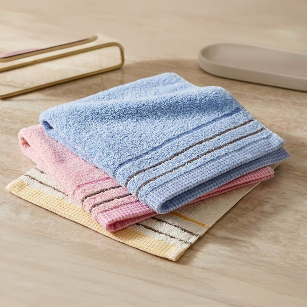 [Kaimei Cotton] MIT Lightweight Quick-Dry Pure Cotton Washcloths (28x30cm) - Kindergarten Handkerchiefs / Facial Towels, , large