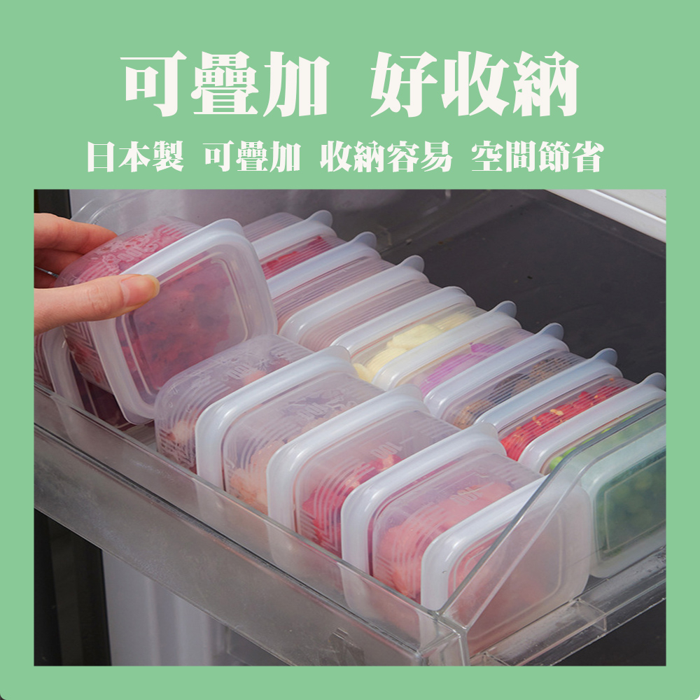 【生活好室】日本製 方型保鮮盒100ml-4入保鮮盒  密封收納盒 食用級保鮮盒 保存容器 收納盒 刻度 可微波 密封, , large