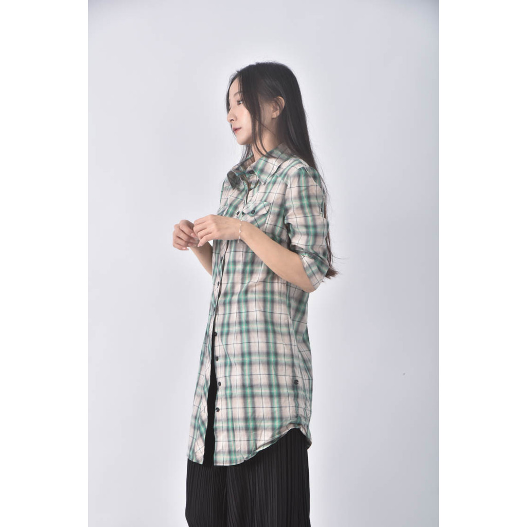 (M) et boite排扣綠色長袖上衣二手衣, , large