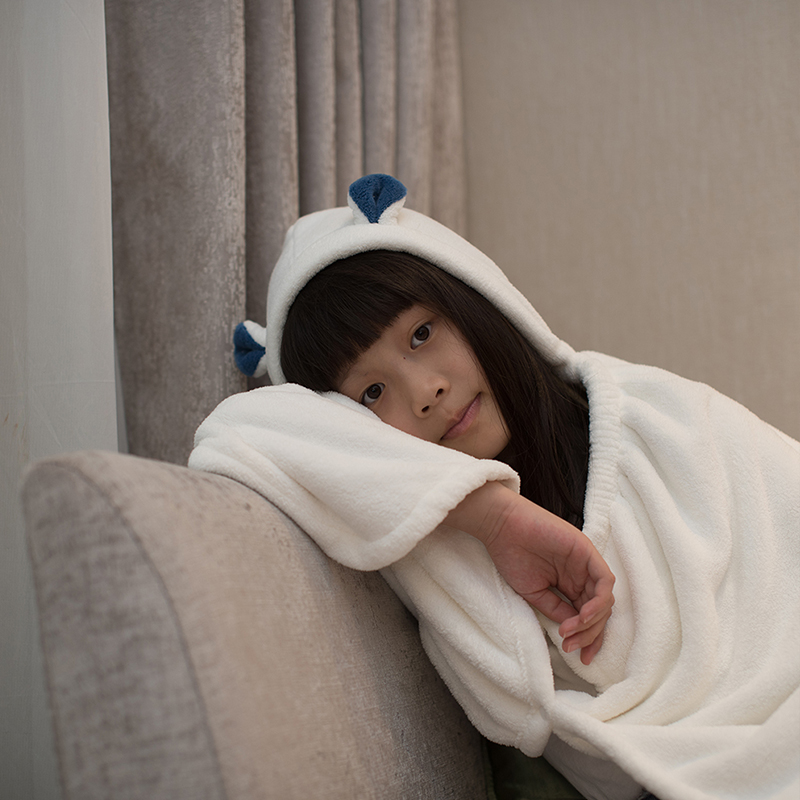 【CB JAPAN】動物造型超細纖維披巾(有帽), , large