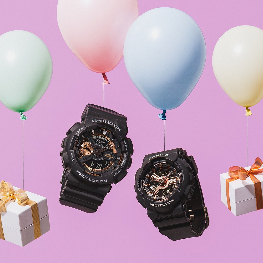 CASIO 卡西歐 Baby-G 街頭風 玫瑰金雙顯手錶 BA-110XRG-1A, , large