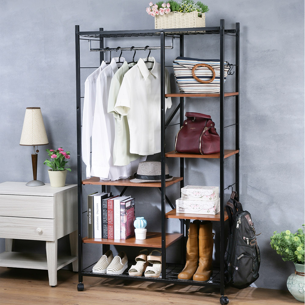 《C&B》Justice移動式置物衣櫥架-寬93cm(台灣生產), , large