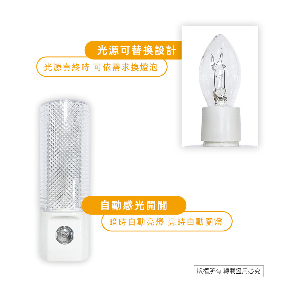 Utility Brand Rotating Photosensitive Night Light PR-Y303 Light Control Night Light Automatic Induction Switch Sleep Lighting Warehouse Corridor Applicable, , large