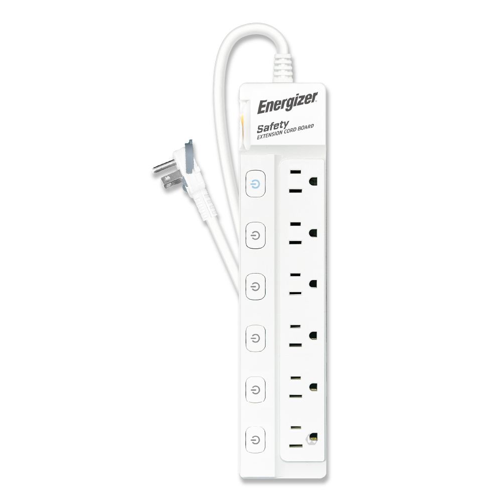 ENERGIZER 勁量 按壓式開關 延長線 7開3孔6座 1.8米 EPB-736L6 環保包(無泡殼、紙板), , large