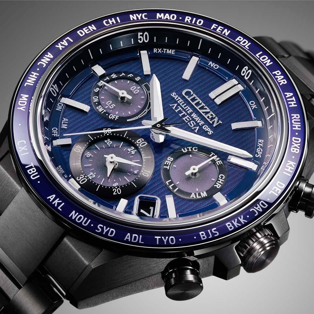 CITIZEN 星辰 韋禮安廣告款 紺星 限量 鈦 GPS衛星對時光動計時手錶 CC4059-64L, , large