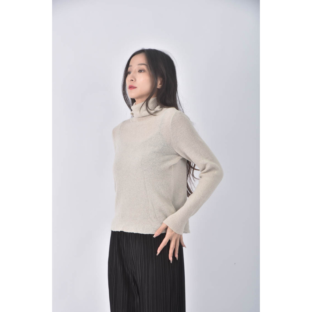 (S) liviana conti高領白色長袖上衣二手衣, , large