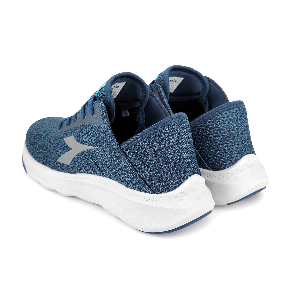 DIADORA迪亞多那 極輕飛織休閒鞋 女運動鞋 女鞋 兩穿式 反光 輕量 透氣 減壓 彈力 棉鞋墊 回彈 防滑 藍 灰, , large