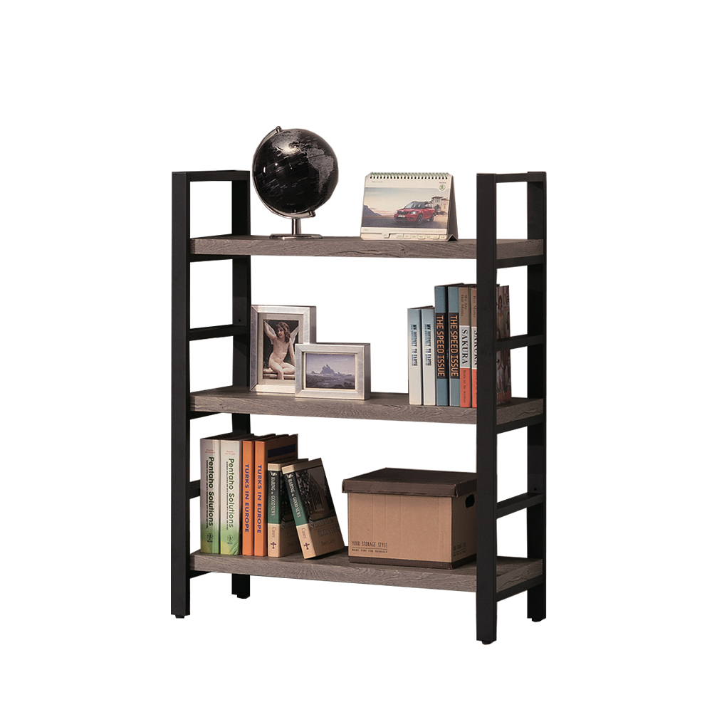 【唯熙傢俱】安迪工業風灰橡色2.7尺書架, , large