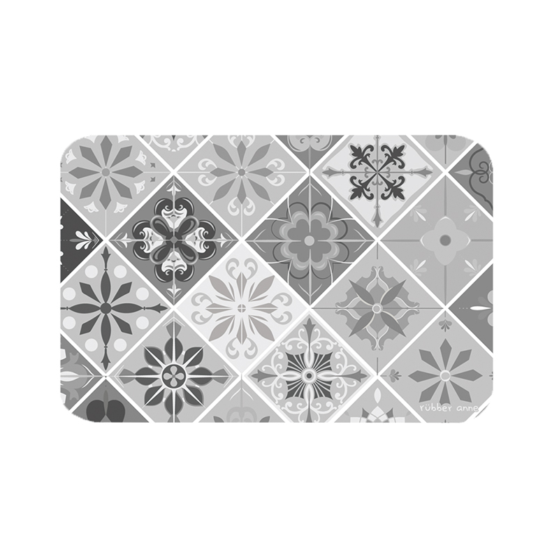 【Monster】 Soft Diatomaceous Earth Absorbent Mat – Floral Seal Series (60x40cm) – Diamond Porcelain, , large