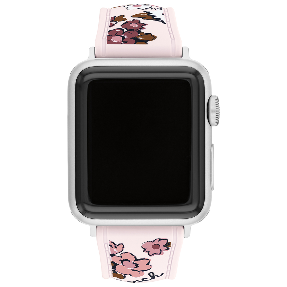 COACH Apple Watch 淡粉花朵錶帶 38/40/41mm適用 矽膠錶帶 禮物 送禮(不含手錶), , large