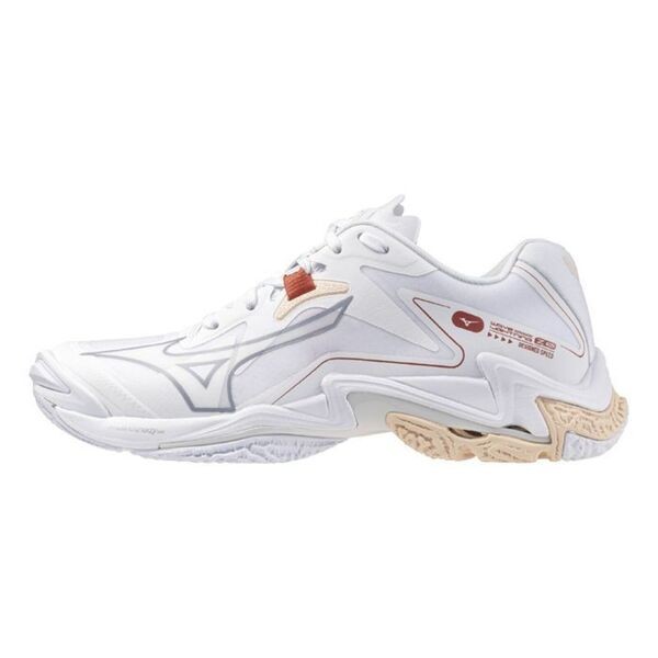 Mizuno Wave Lightning Z8 男女 排球鞋 羽球鞋 室內運動 抓地 白 橘 [V1GC240025], , large