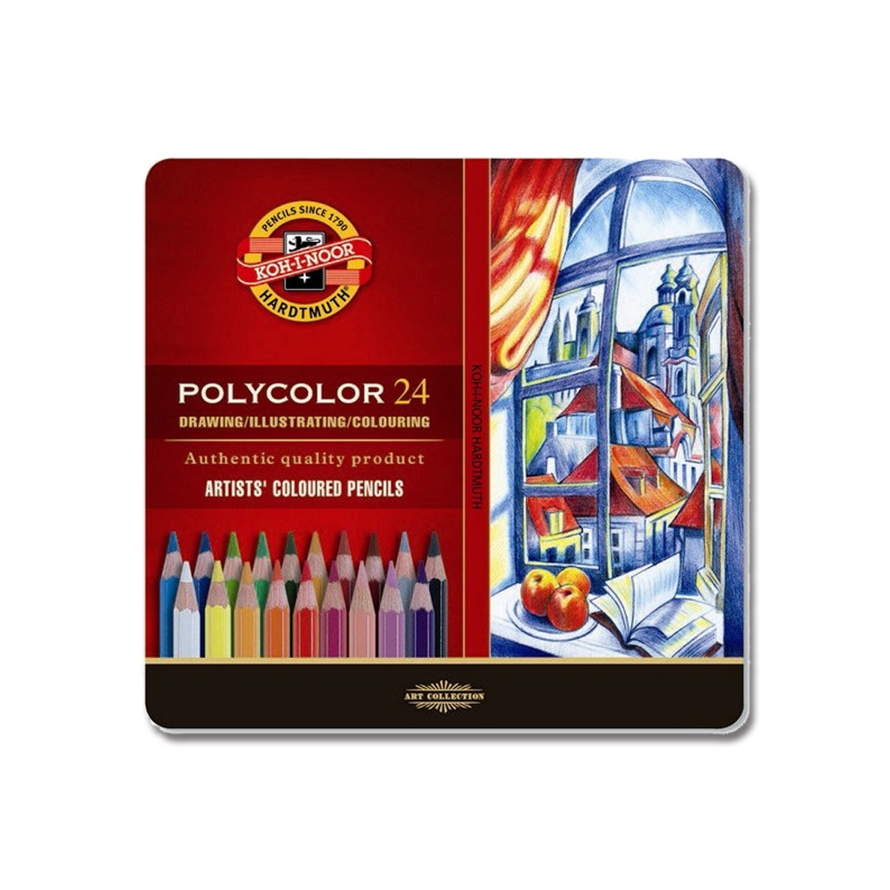 普思AP 【KOH-I-NOOR】油性專家級色鉛筆(鐵盒)-24色(K3824), , large