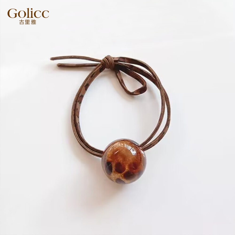 【Gulicc】古莉可 髮圈 冰裂豹紋 簡約圓球髮圈 髮繩, , large