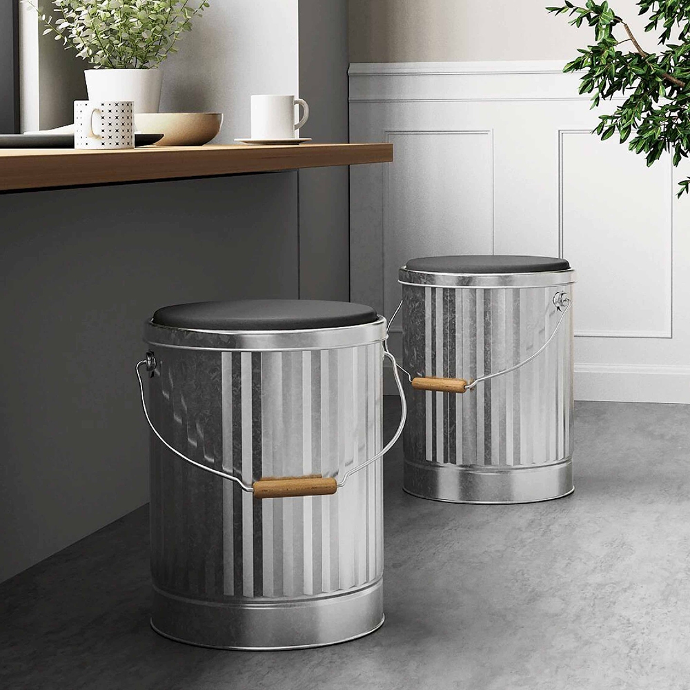 【this-this】日本渡邊金屬｜OBAKETSU 手工製凳子儲物桶 M, , large