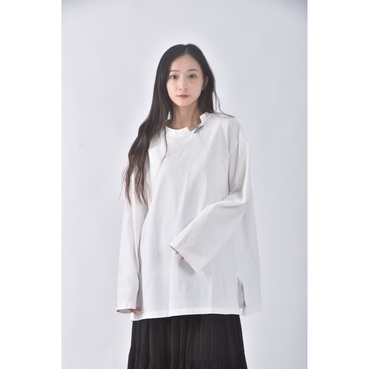(XL) blackfriday質感棉質純棉白色長袖上衣二手衣, , large