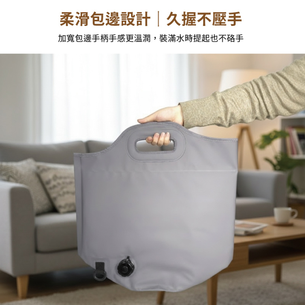 【APEX】輕奢包邊便攜式折疊足浴泡腳桶  排水閥款, , large