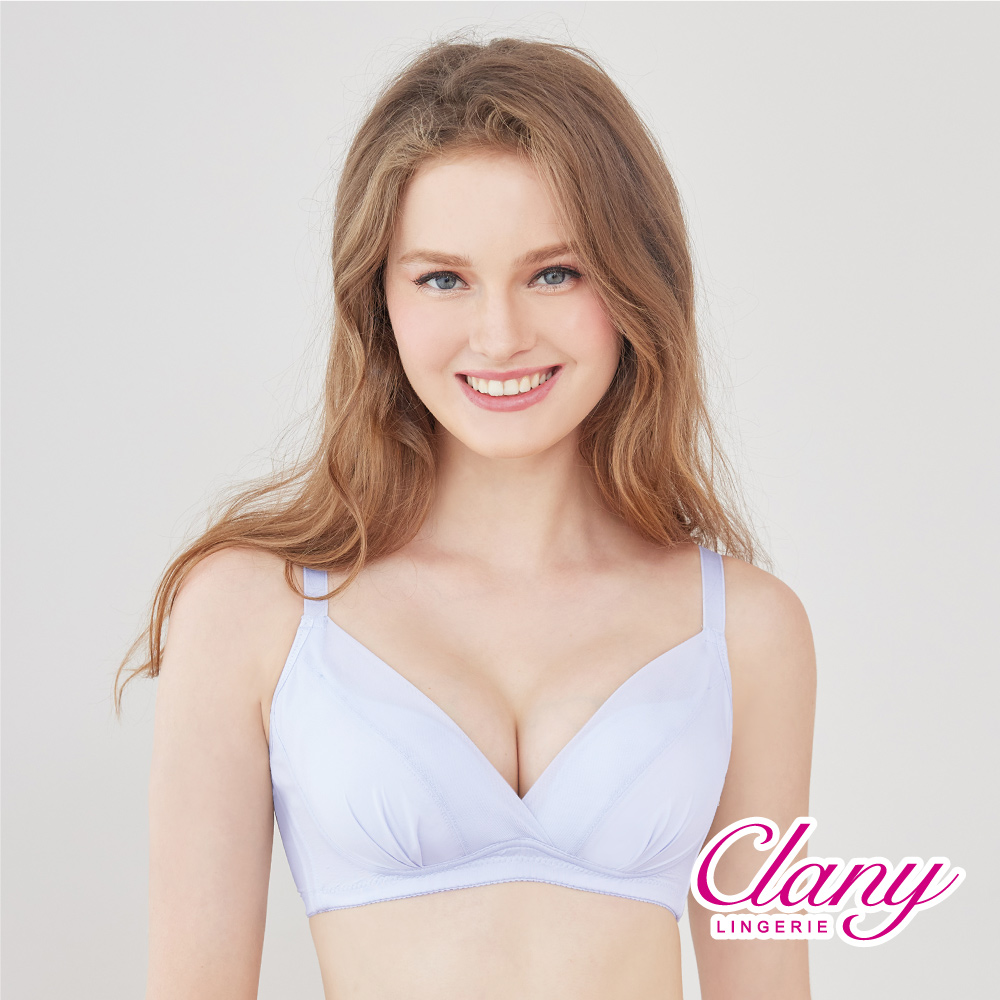 【Clany可蘭霓】無鋼圈涼感無痕 透膚性感 B-D內衣 紫丁灰 6992-61, , large