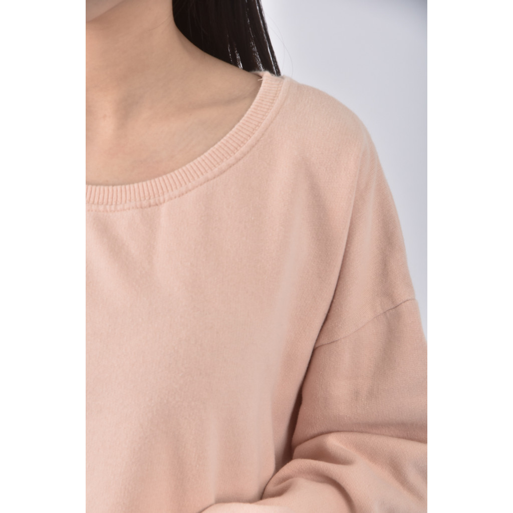 (2XL) atmosphere棉質圓領粉色長袖上衣二手衣, , large