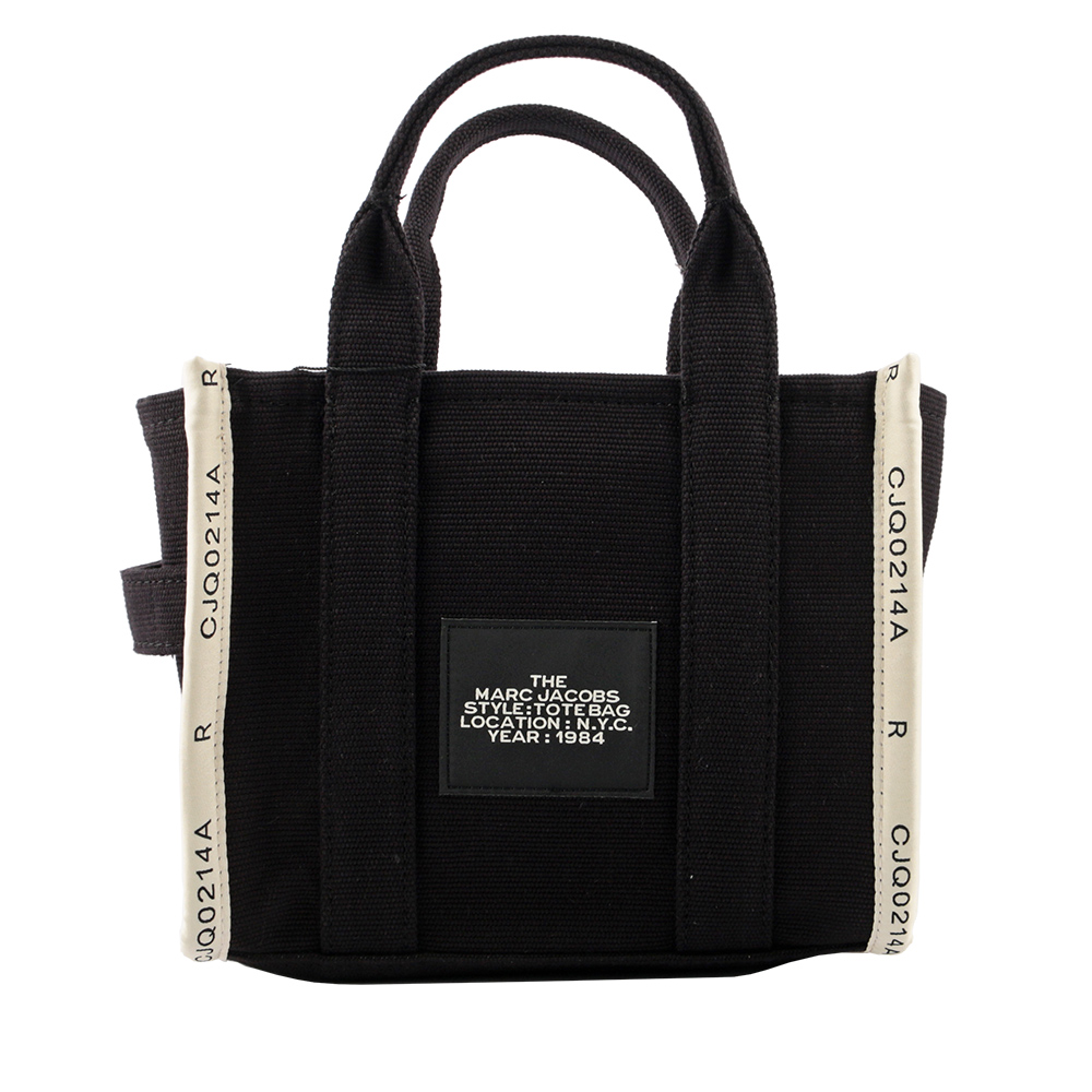 MARC JACOBS THE JACQUARD TOTE 雙色小款托特包/黑色/米色, , large