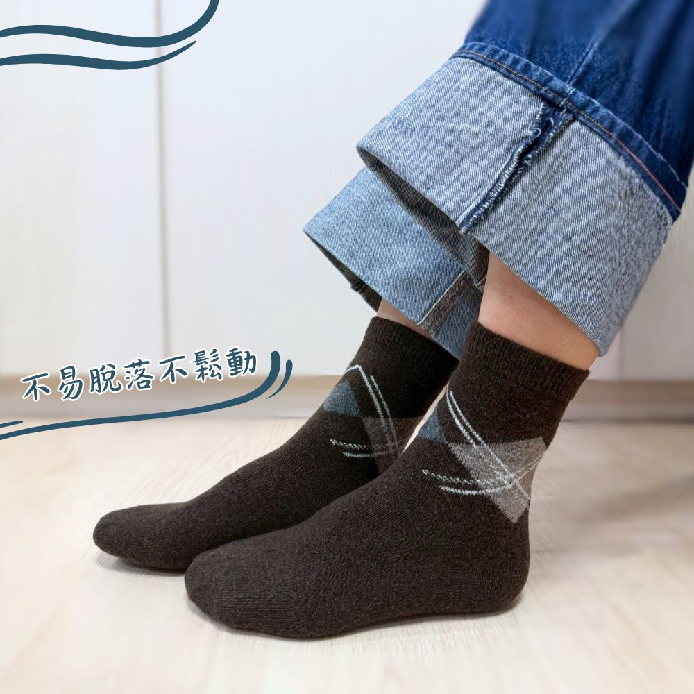 [Kaimi Cotton] 7-Pair Set – Random Colors – Winter Essential (Men’s) Premium Thermal Wool Socks – Cold-Proof / Warm / Long Winter Socks – Plaid Design, , large