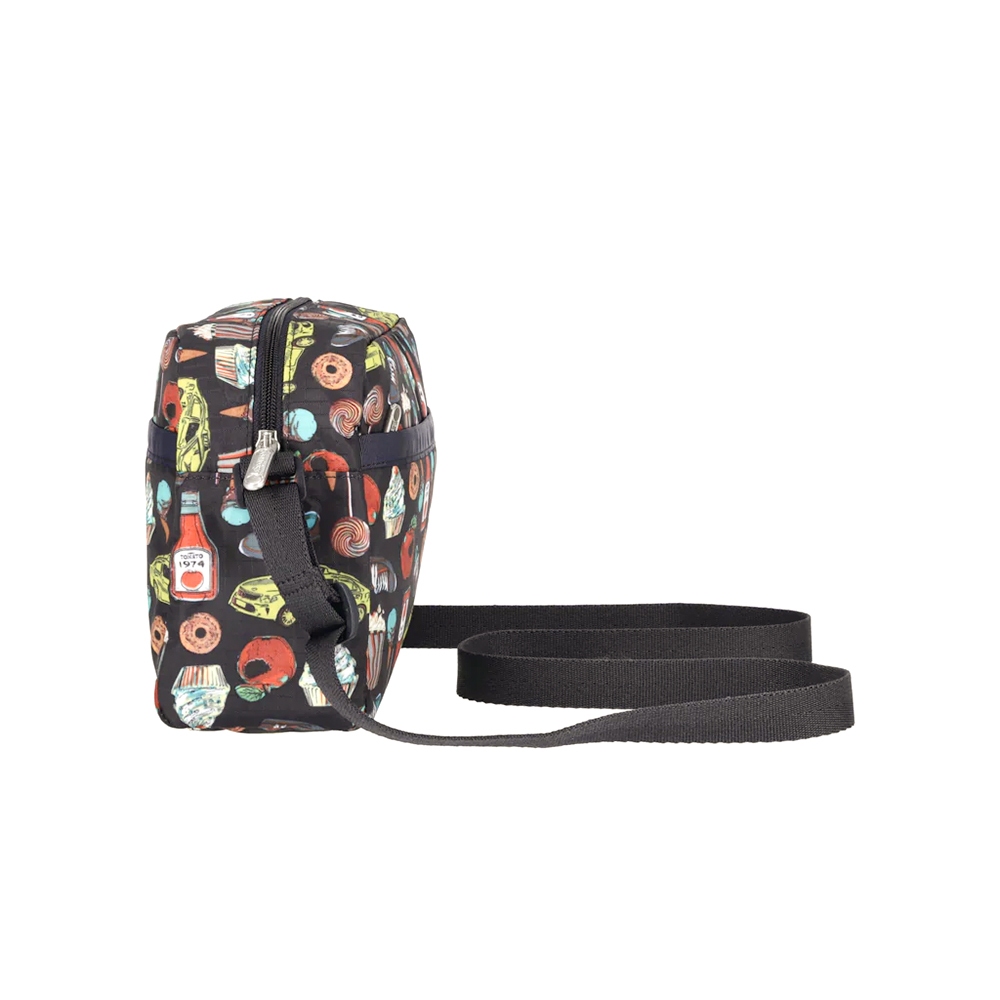 |快速出貨|Lesportsac Daniella Crossbody 拉鍊斜背包/ 紐約美食插畫風, , large
