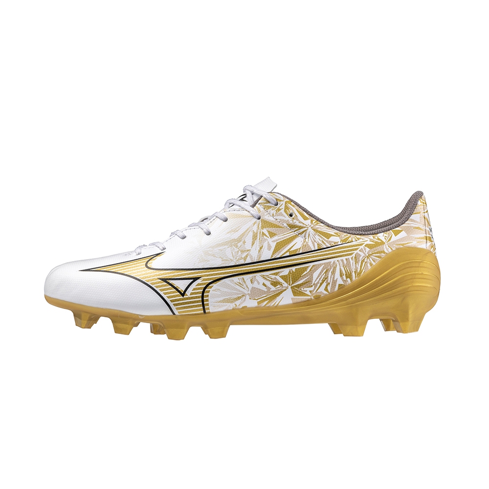 [秉宸] MIZUNO α SELECT Jr. 一般楦 兒童足球釘鞋 草地 白x金 P1GB246550 23FWO, , large