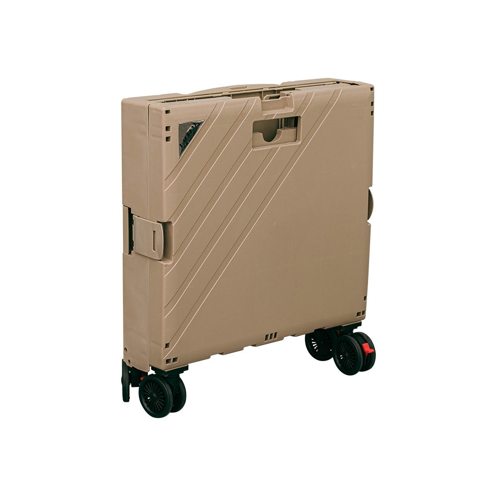 【Y HOUSE】Multi-function folding trolley, storage trolley, storage basket, shopping cart - milk tea color