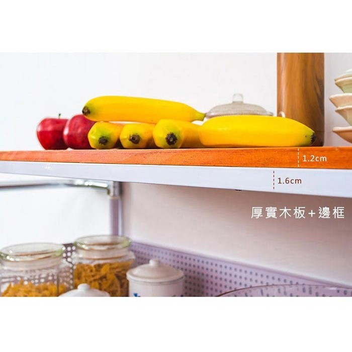 【Y HOUSE】Pine 120x45x60 cm three-layer paint color storage shelf wooden shelf - teak paint white, , large