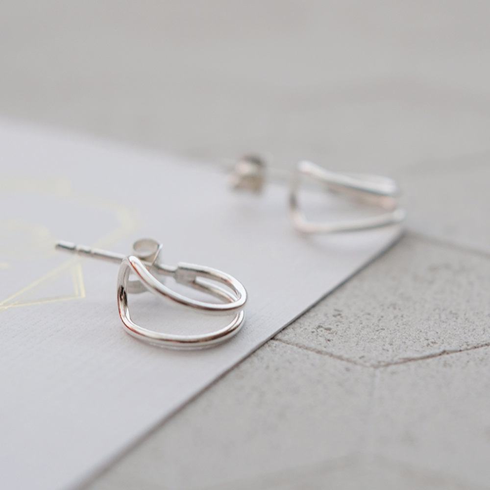 Moon shadow sterling silver earrings, , large