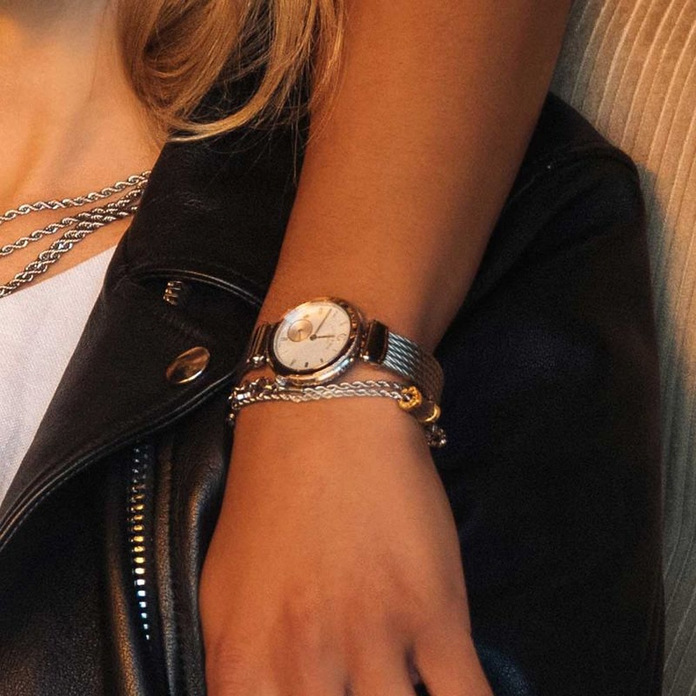 CHARRIOL 夏利豪 FOREVER WAVES CHARMS 鋼索手鍊 送禮推薦 06-104-1139-15, , large