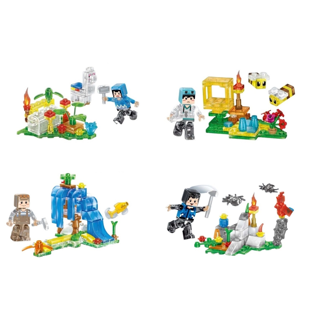  [Brick Republic]ZHEGAO 981003 Minecraft Crystal Garden – Set of 4 (Educational Building Blocks), , large