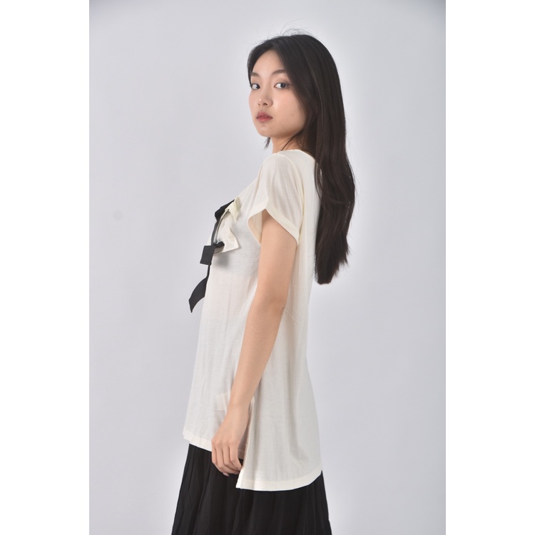 (S) earth music ecology質感圓領白色長袖上衣二手衣, , large