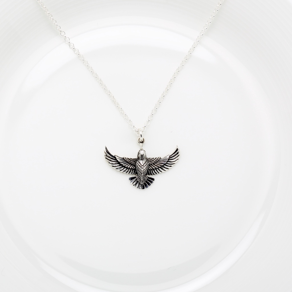 【Angel & Me】Soaring Eagle Bird s925 sterling silver necklace Birthday gift, , large