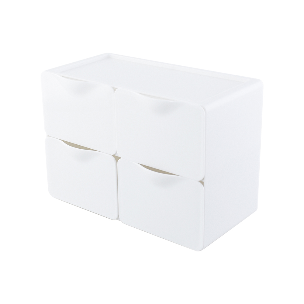 【O-Life】Stackable Desktop Drawer Cabinet-4 Drawers White, , large