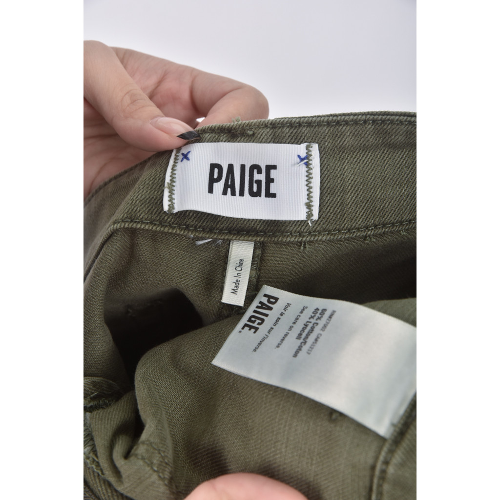 (M) paige丹寧牛仔質感綠色短褲二手衣, , large