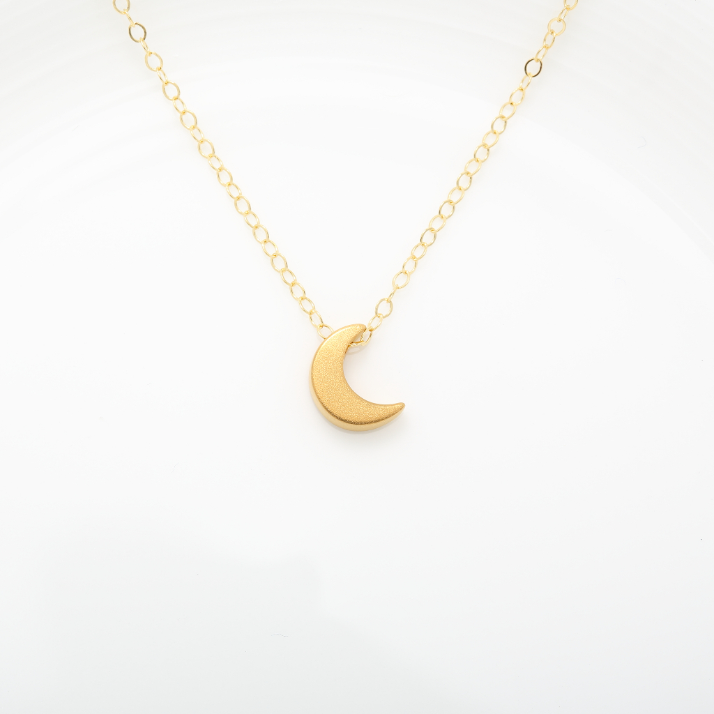 【Angel & Me】Le Petit Prince Moon s925 sterling silver 24k gold-plated necklace