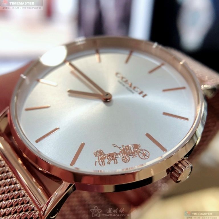 [星晴錶業]COACH手錶,36mm,CH00113白色錶面玫瑰金錶殼玫瑰金色米蘭錶帶款, , large