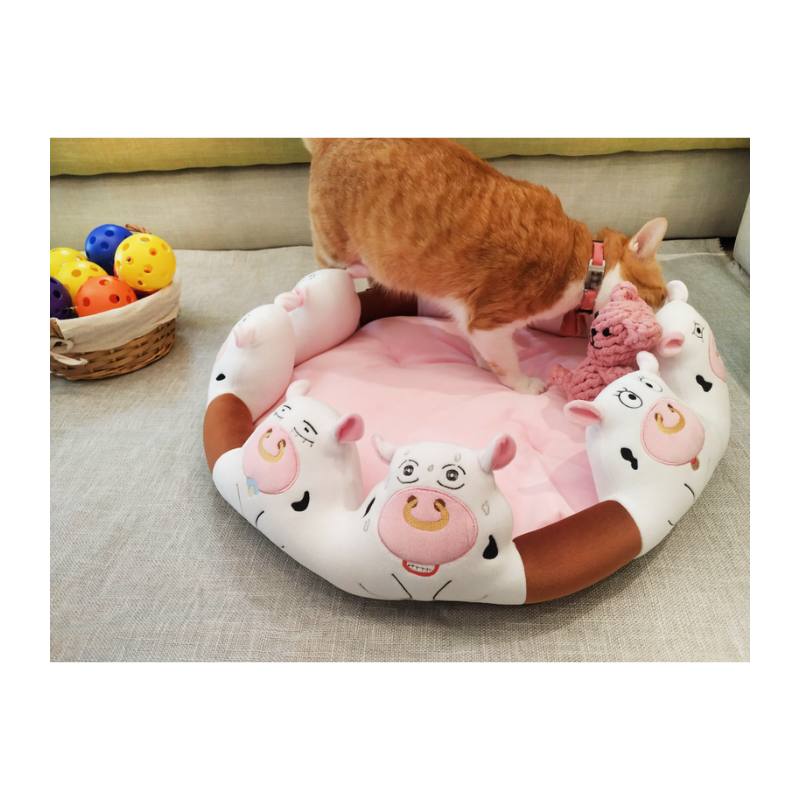 Pet bed with cute animal theme, , large