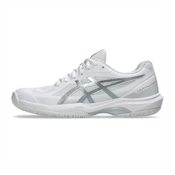 Asics Court Hunter Ff 女 羽球鞋 支撐 抗扭 瞬移 白 銀 [1072A112-102], , large