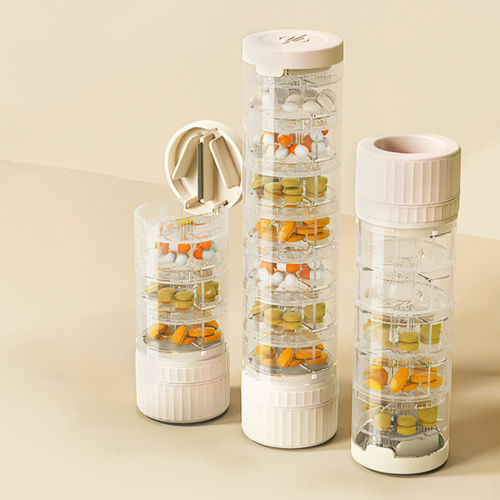 【上手家居】切藥器藥盒 奶油白(磨藥器/隨身藥盒/分藥盒/分裝藥盒/切藥盒/攜帶藥盒/分藥器), , large