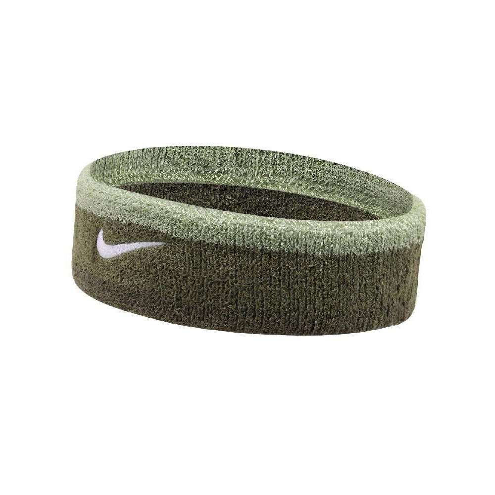 NIKE SWOOSH頭帶 止汗髮帶 健身 訓練 跑步 戶外運動 簡約 素色 吸汗 乾爽 透氣 彈性 柔軟 舒適 軍綠白