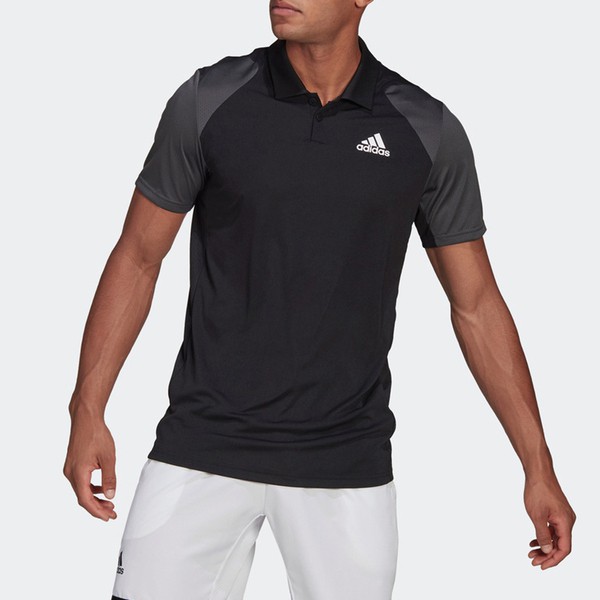 Adidas Club Polo 男 短袖 網球 比賽 運動 休閒 舒適 吸濕 排汗 黑灰 [GL5437], , large