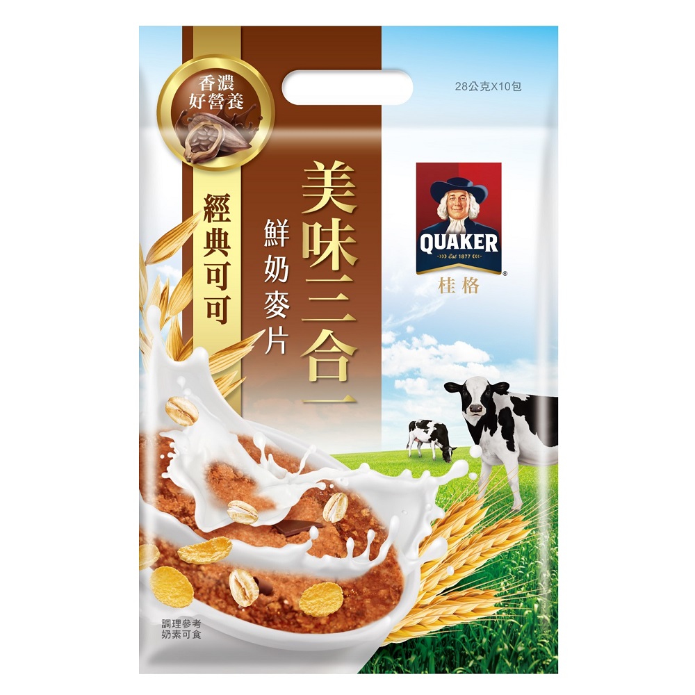 桂格美味三合一麥片 經典可可, , large