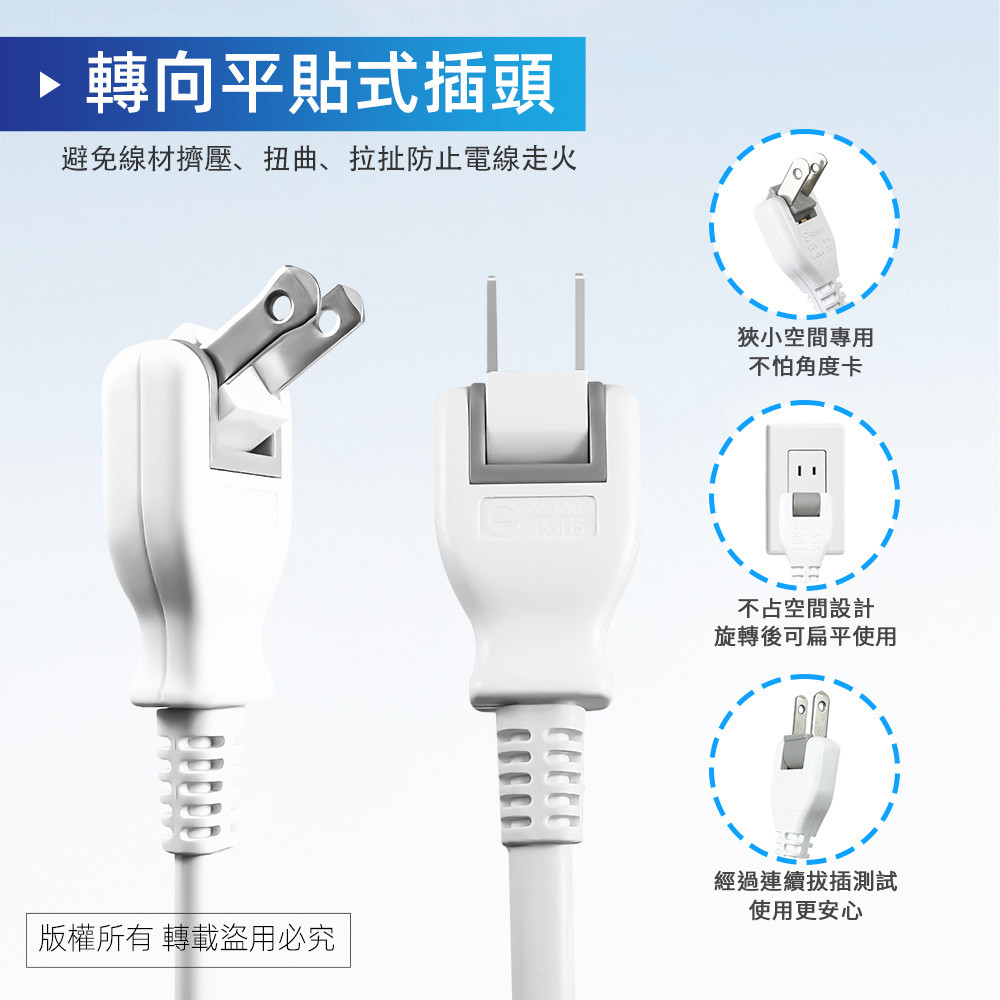 實用牌1開2插6尺2P延長線 1.8公尺  PNA212-6 防火PC材質 獨立開關設計 節能又安全, , large