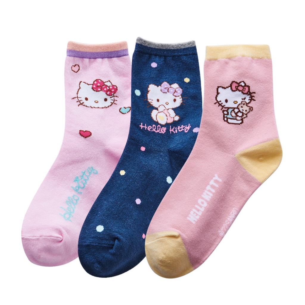 Sanrio 三麗鷗 凱蒂貓童襪 Kitty 兒童短襪 台灣製童襪 KT-783 KT-785 KT-786【旺達棉品】, , large