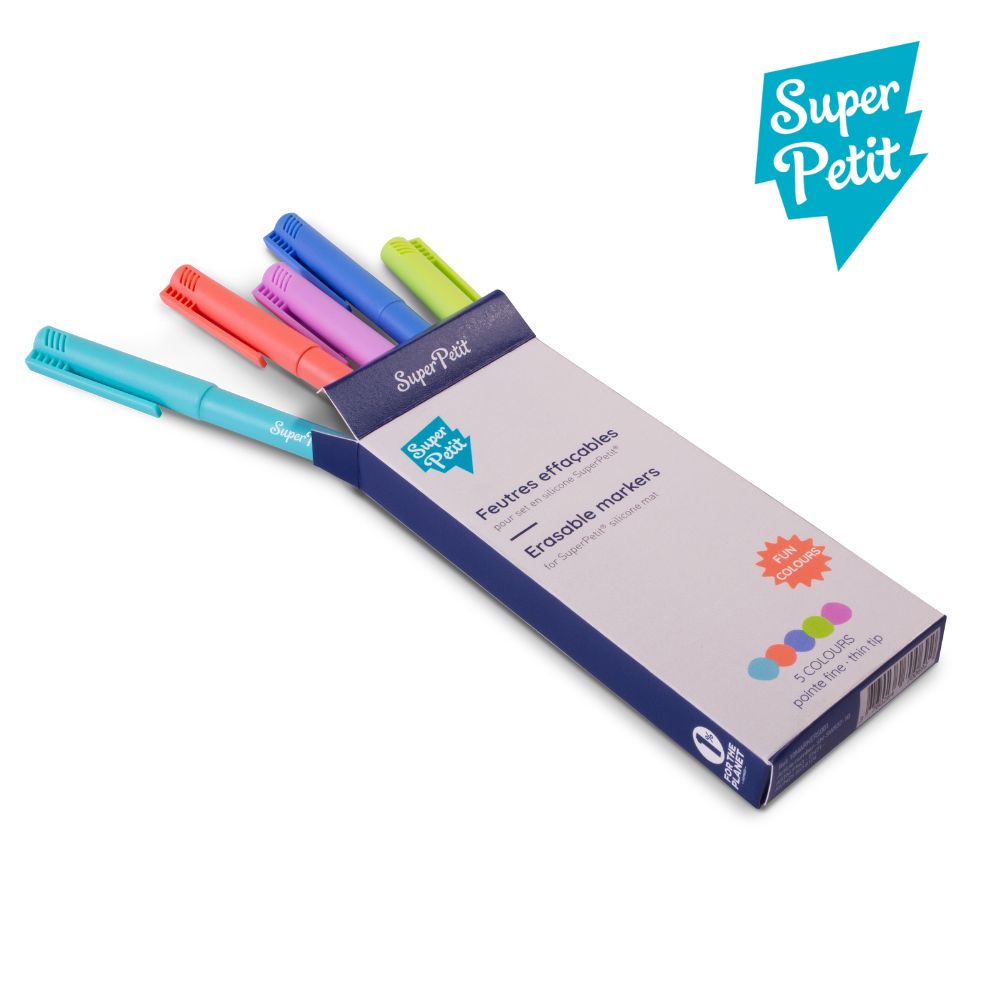 Super Petit - 5 Pastel Markers Thin Tip, , large